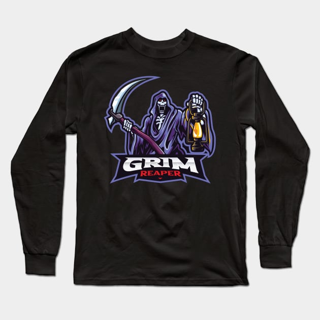 grim reaper mascot design Long Sleeve T-Shirt by drydenshops